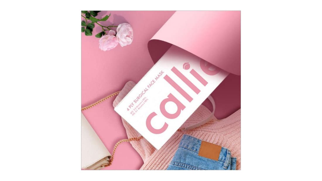 Callie packaging on pink