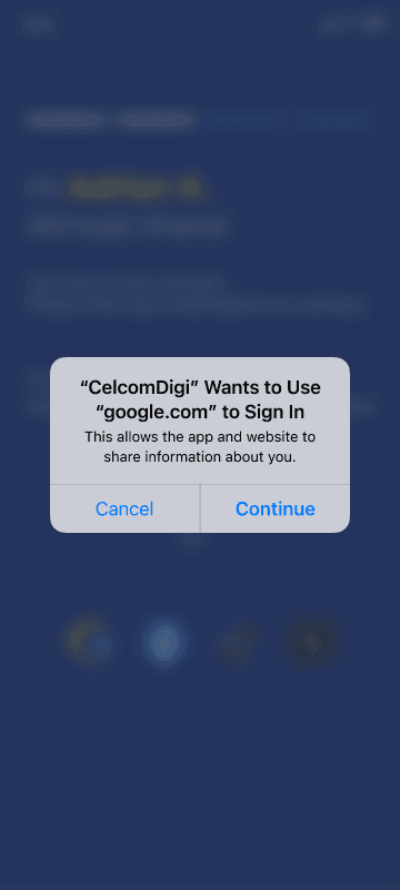 Sign in with Google system prompt