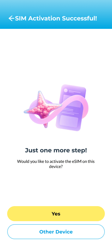 SIM activation: one more step