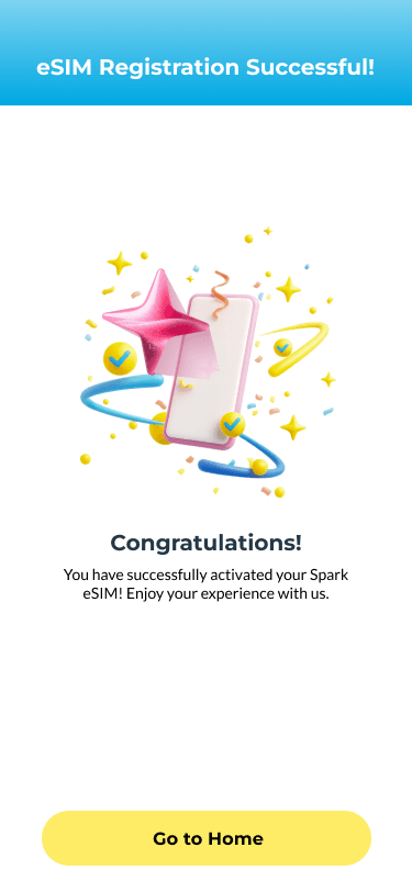 eSIM registration successful