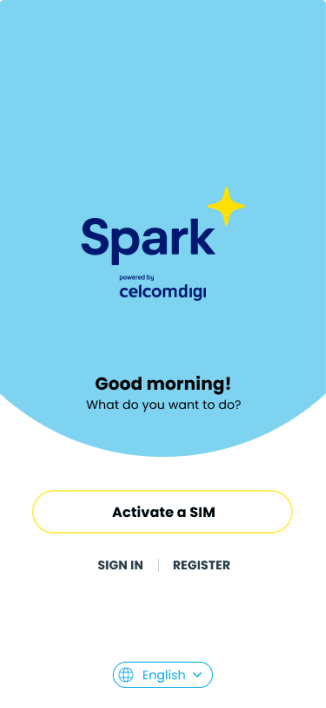 Option 1, Pastel Vibrant: welcome screen on a pastel blue background