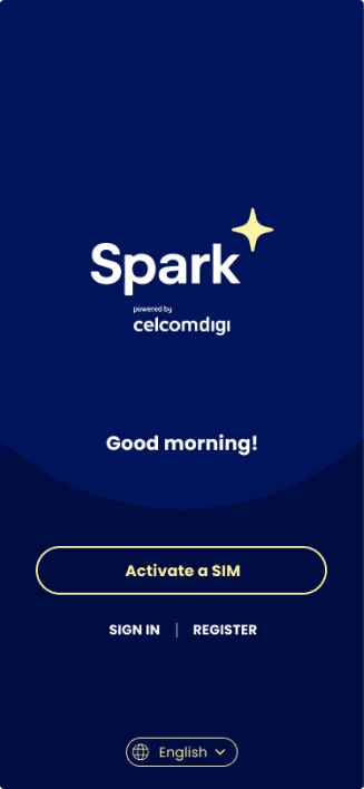 Option 3, Dark & Sleek: welcome screen on deep navy
